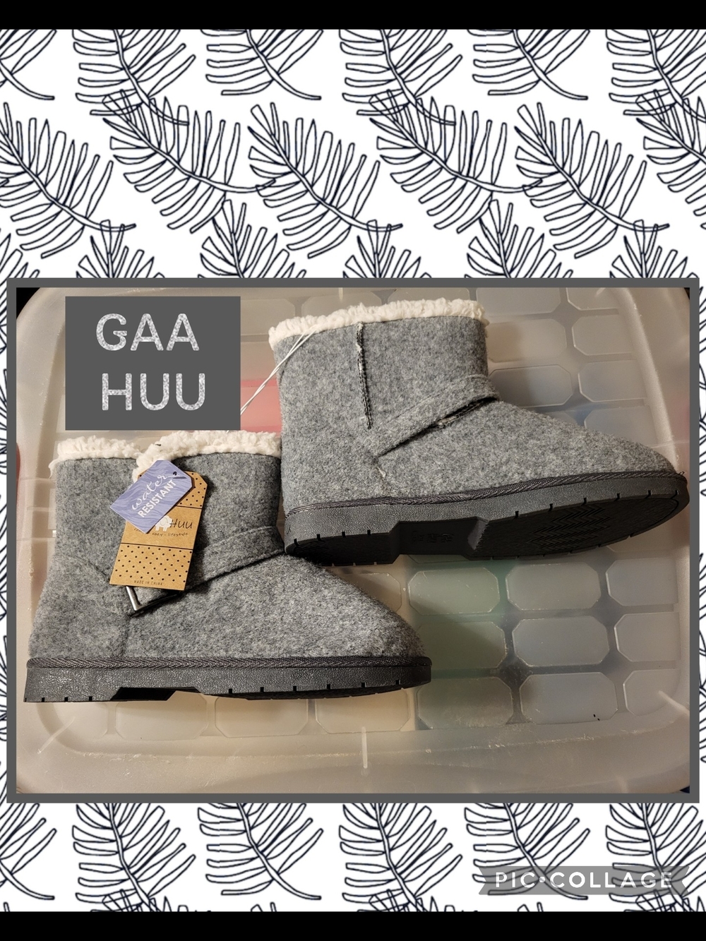 GAA HUU Gray Cozy Winter Boots with Faux Fur Lining